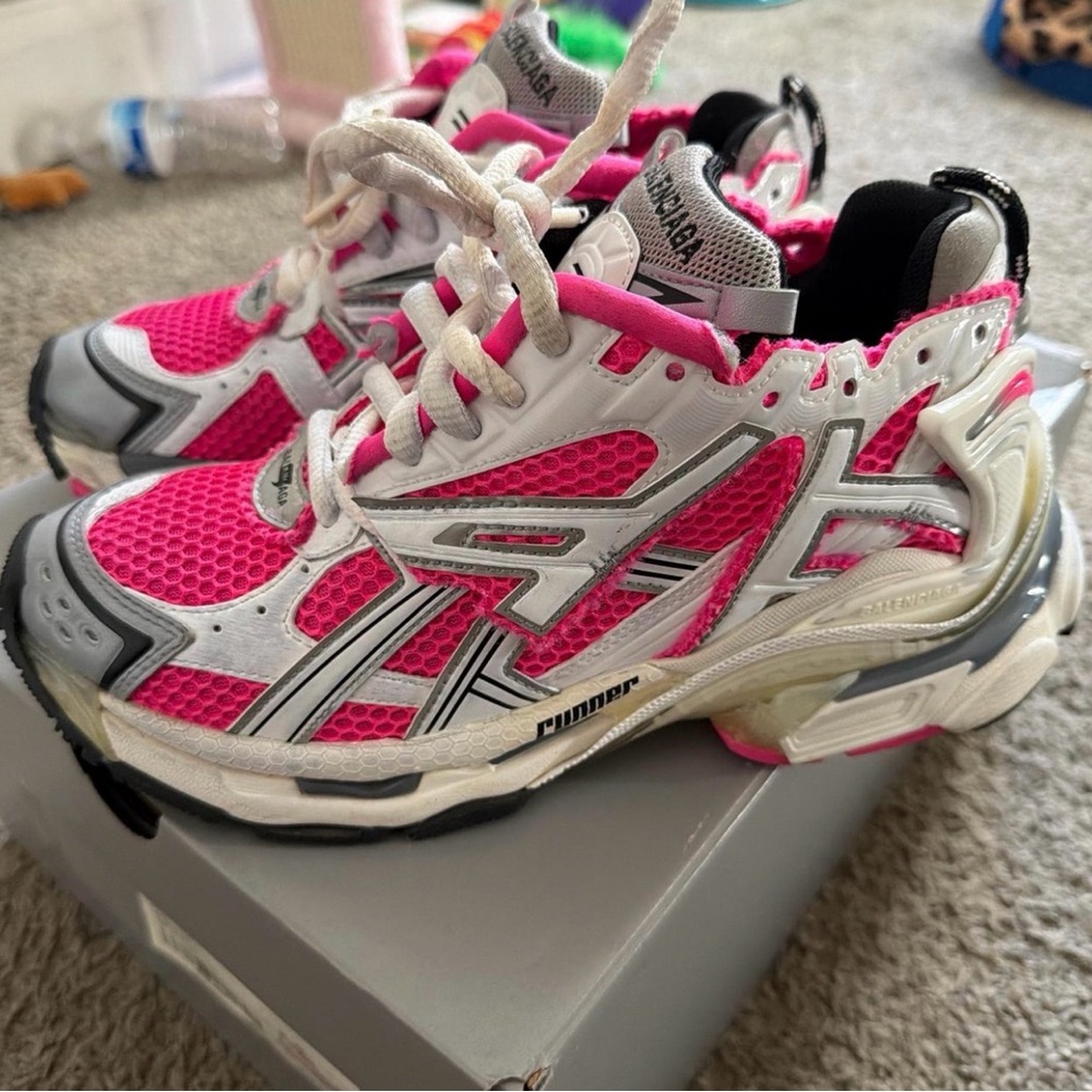 Balenciaga Pink and White Sneakers